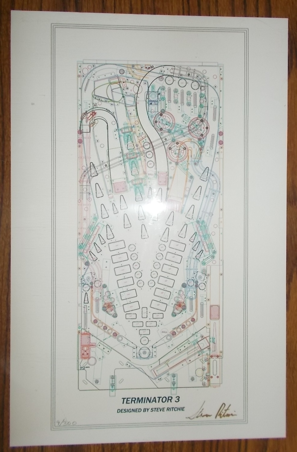 TERMINATOR 3 Pinball Machine Game Autocad Blueprint Artwork 9/300